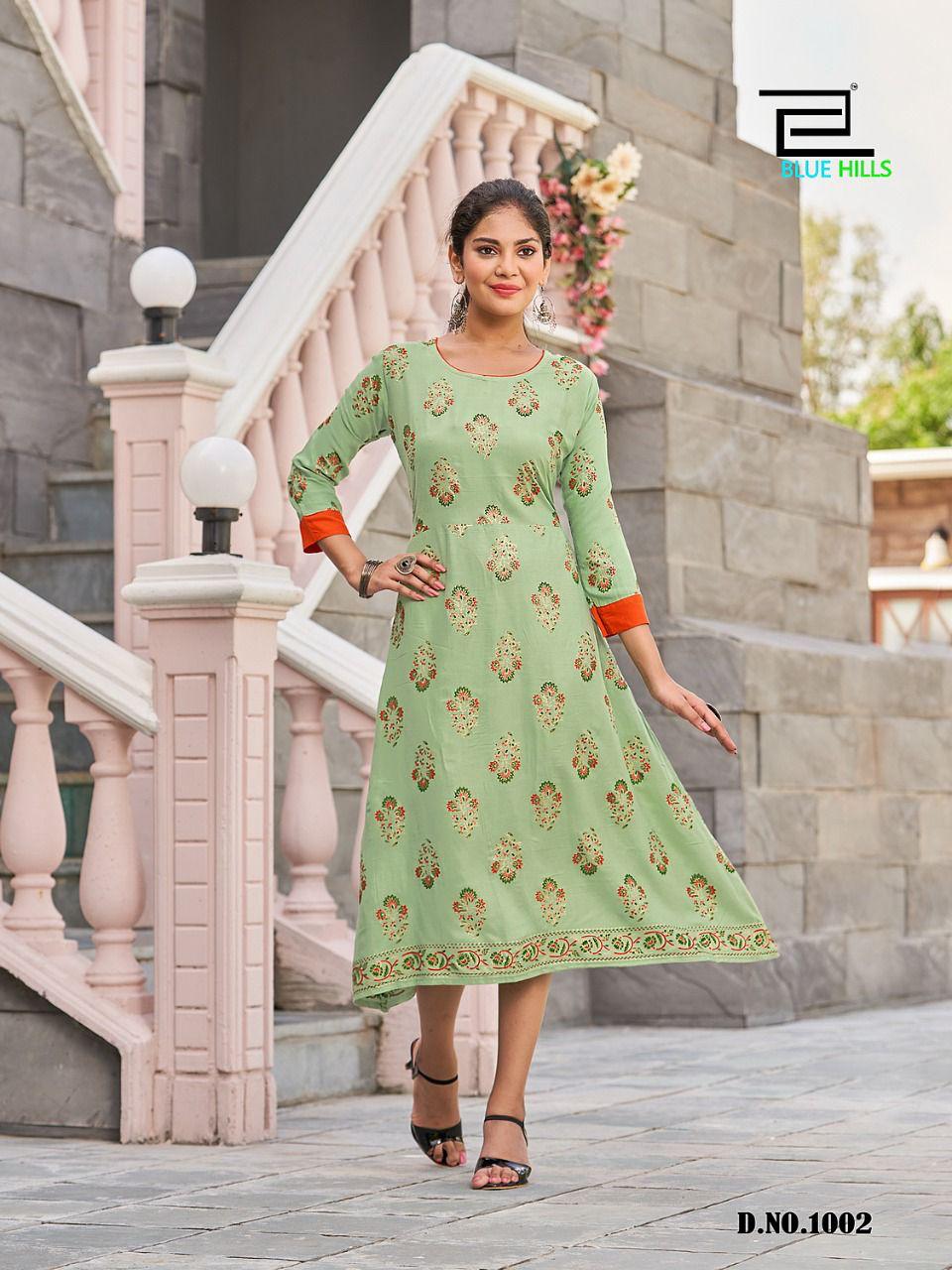 Blue Hills Grapes 1 Ethnic Wear Wholesale Designer Kurti sCollection
